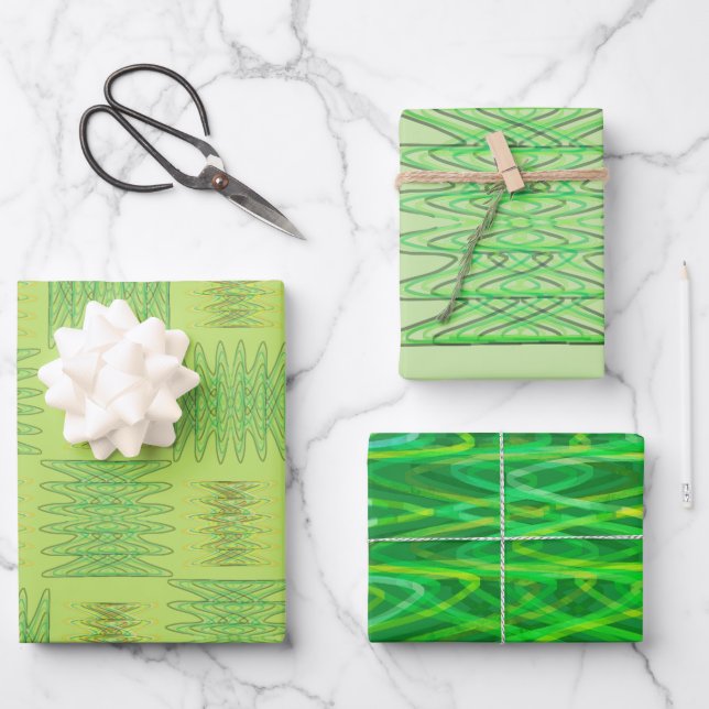 Green Lover Wrapping Paper Sheet Set (Front)