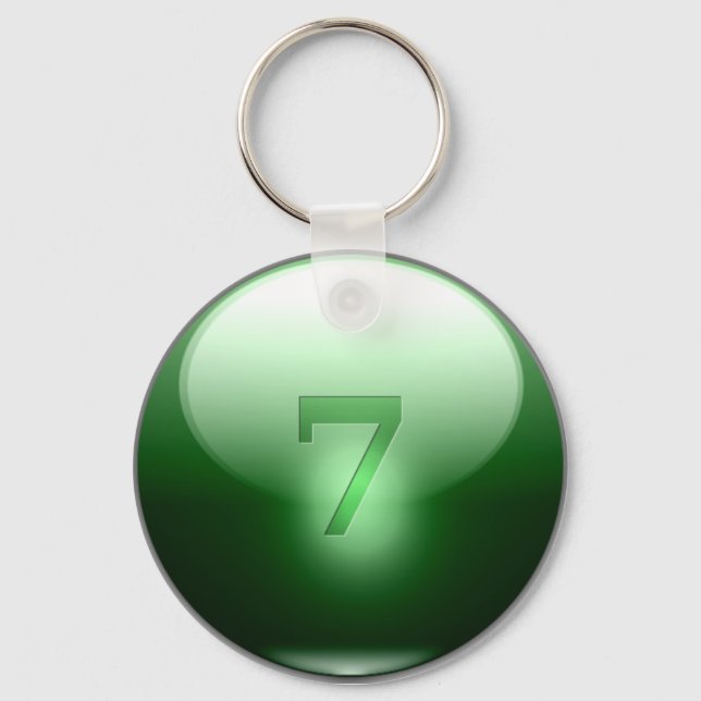 Green Lucky 7 Key Ring (Front)