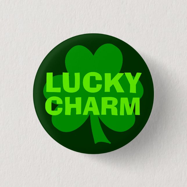 Green Lucky Charm Shamrock Button (Front)