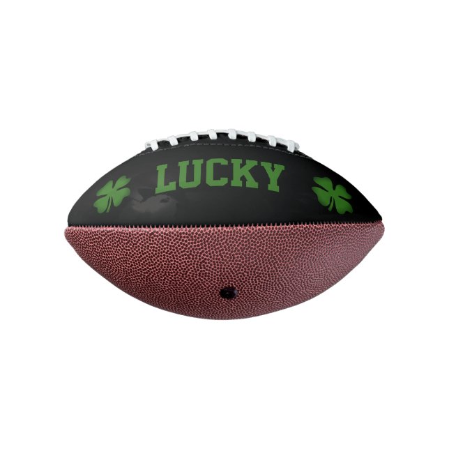 Green lucky clover custom mini football (Rotated 270)