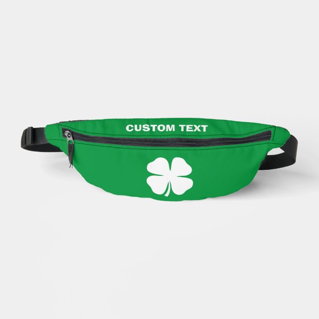 Green lucky clover St Patrick's Day fanny pack bag (Front)