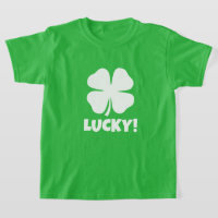 Green lucky clover St Patricks Day tshirt for kids