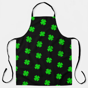 Green Lucky Clovers Apron