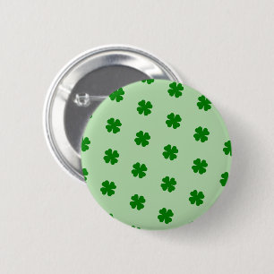 Green Lucky Clovers Button