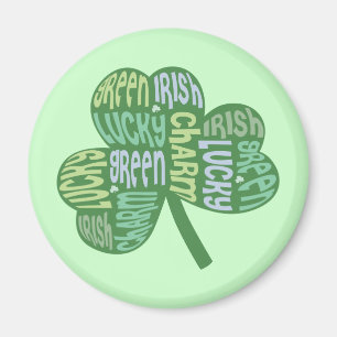 Green Lucky Irish Charm Shamrock Magnet