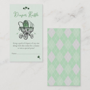 Green Lucky Little Shamrock Diaper Raffle Enclosure Card