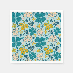 Green Lucky Shamrocks Clover St. Patrick`s Day  Napkin