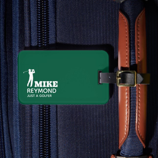 Green Luggage Tag for a Golfer (Front Insitu 4)