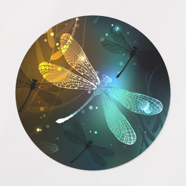 Green luminous dragonfly flight (Design 1)