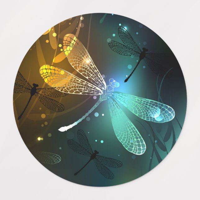 Green luminous dragonfly flight (Design 1)