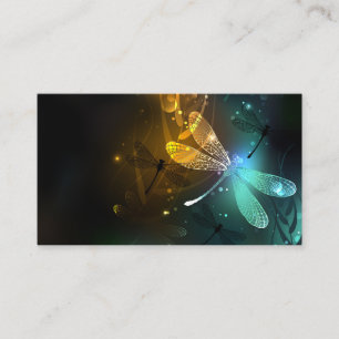Green luminous dragonfly flight calling card