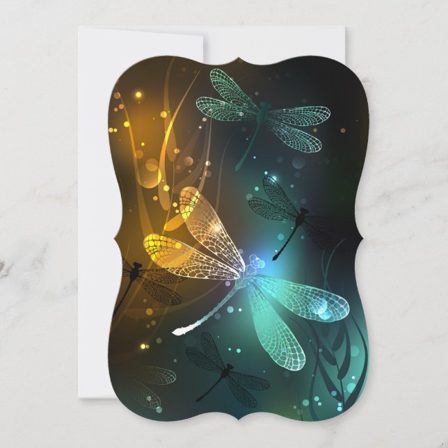 Green luminous dragonfly flight card (Front)