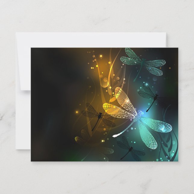Green luminous dragonfly flight card (Front)