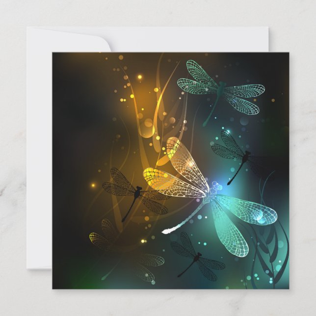 Green luminous dragonfly flight card (Front)
