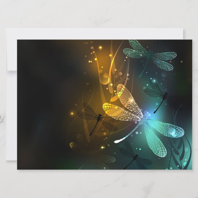 Green luminous dragonfly flight card (Front)