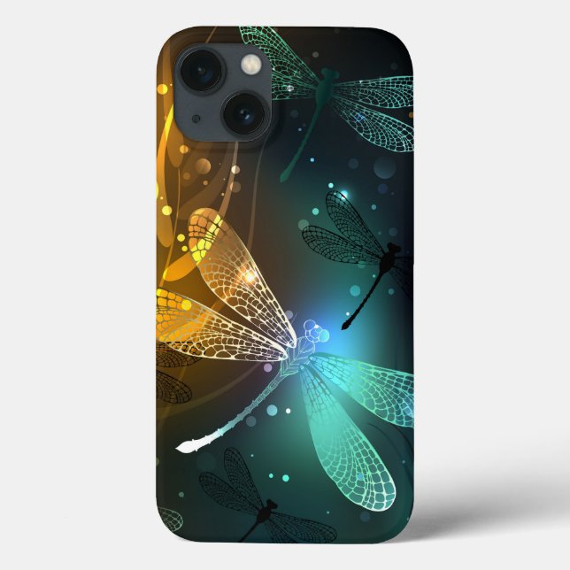 Green luminous dragonfly flight Case-Mate iPhone case (Back)