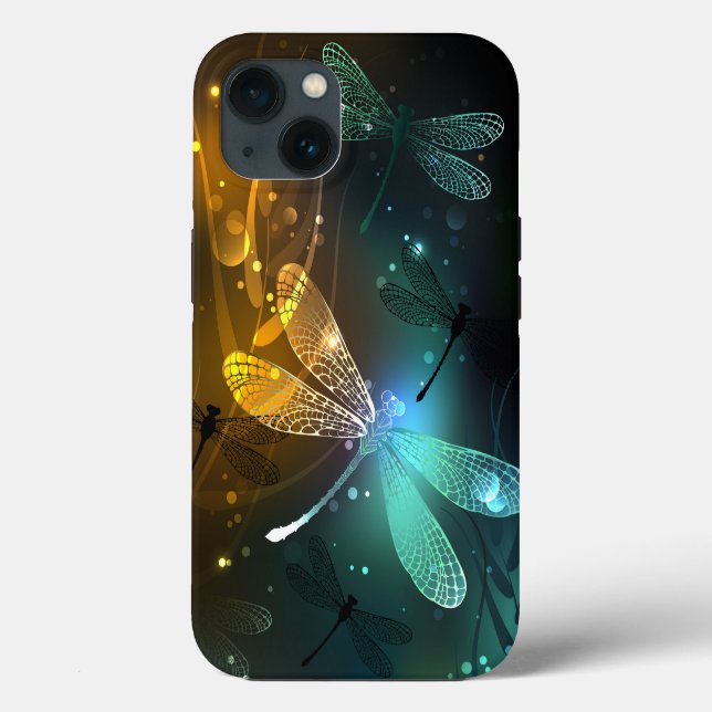 Green luminous dragonfly flight Case-Mate iPhone case (Back)