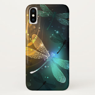 Green luminous dragonfly flight iPhone x case