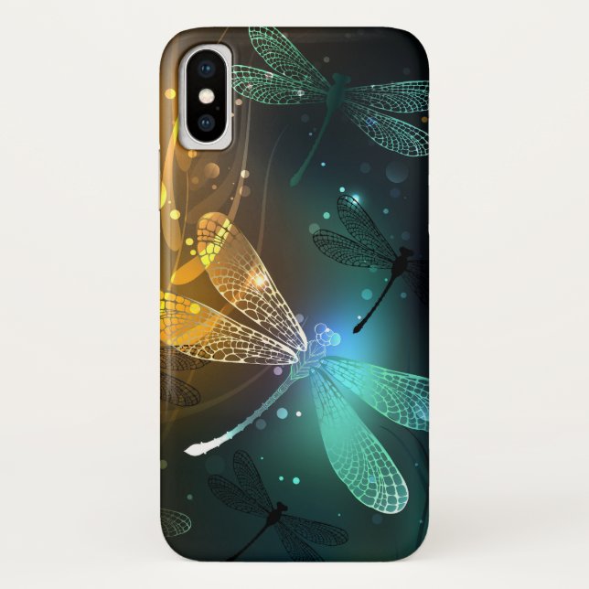 Green luminous dragonfly flight Case-Mate iPhone case (Back)