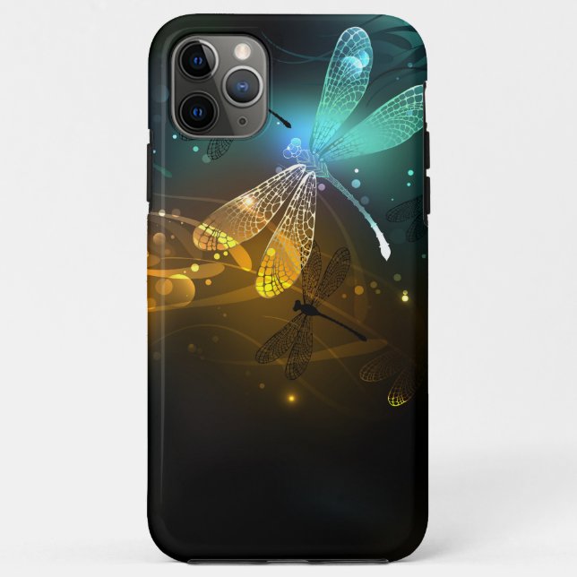 Green luminous dragonfly flight Case-Mate iPhone case (Back)