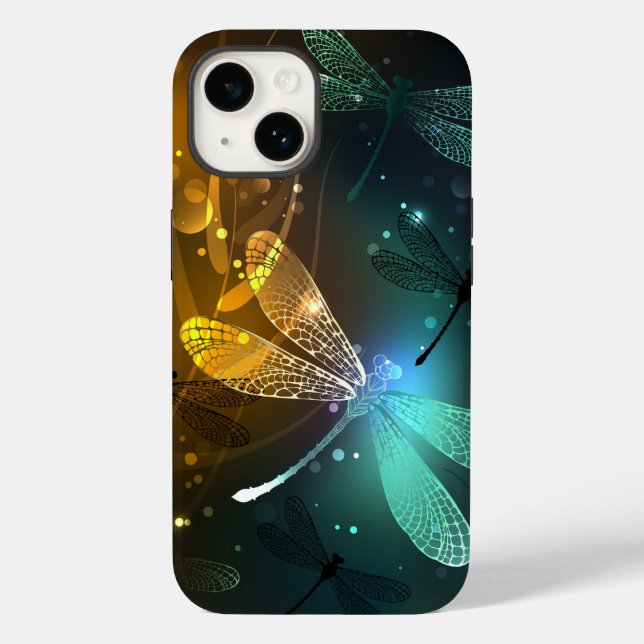 Green luminous dragonfly flight Case-Mate iPhone case (Back)