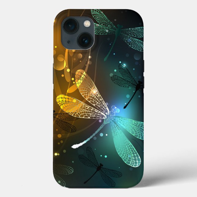 Green luminous dragonfly flight Case-Mate iPhone case (Back)