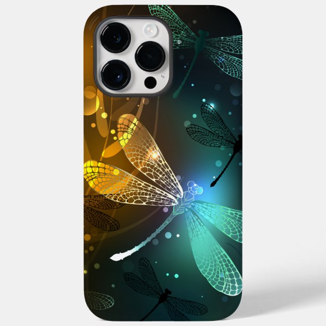 Green luminous dragonfly flight Case-Mate iPhone case (Back)