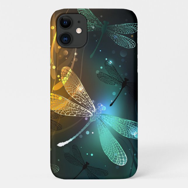 Green luminous dragonfly flight Case-Mate iPhone case (Back)