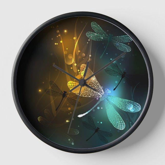 Green luminous dragonfly flight clock (Front)