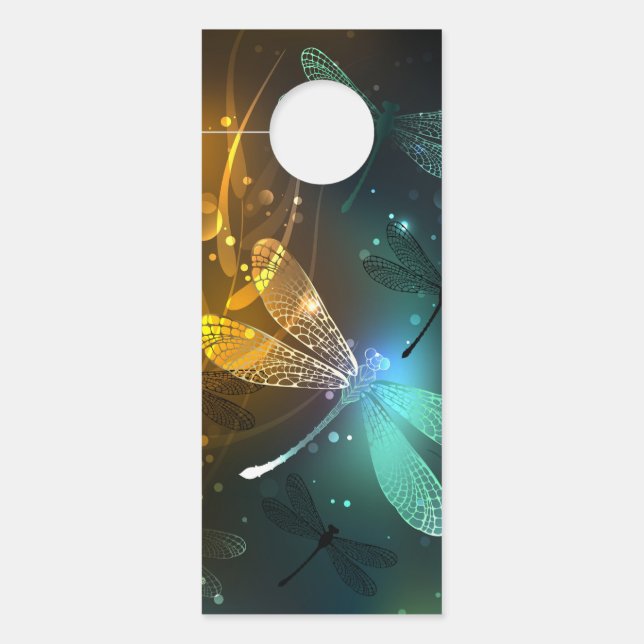 Green luminous dragonfly flight door hanger (Front)