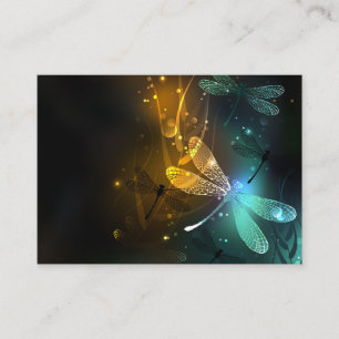 Green luminous dragonfly flight enclosure card