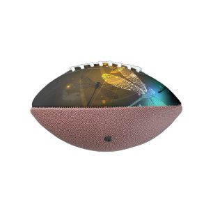 Green luminous dragonfly flight football