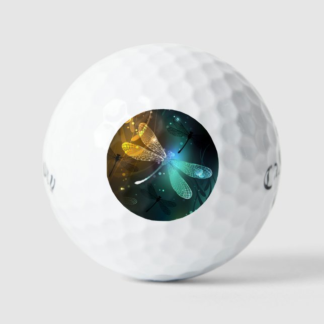Green luminous dragonfly flight golf balls (Front)