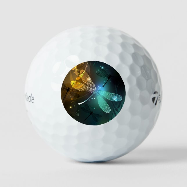 Green luminous dragonfly flight golf balls (Front)