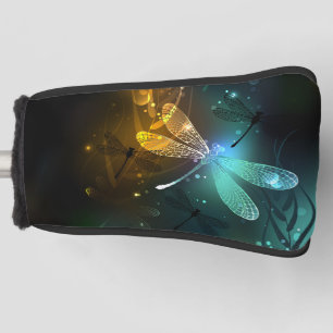 Green luminous dragonfly flight golf head cover