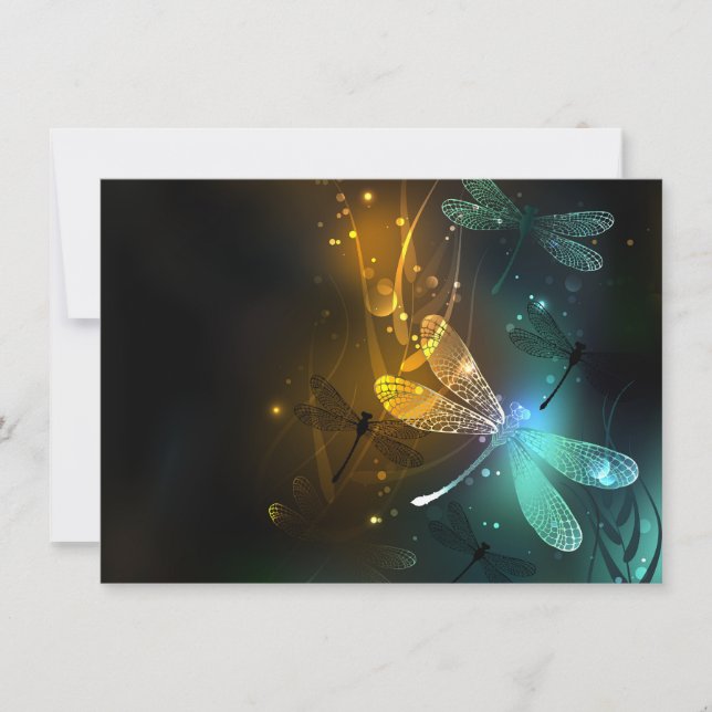 Green luminous dragonfly flight invitation (Front)