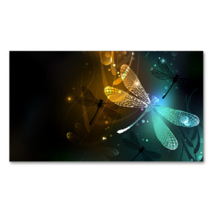Green luminous dragonfly flight 	Magnetic business card