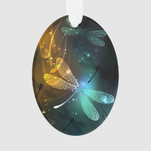 Green luminous dragonfly flight ornament