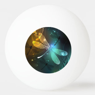 Green luminous dragonfly flight ping pong ball