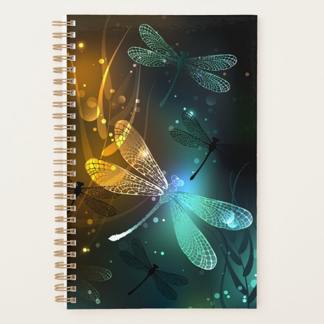 Green luminous dragonfly flight planner (Front)