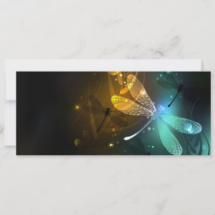 Green luminous dragonfly flight save the date