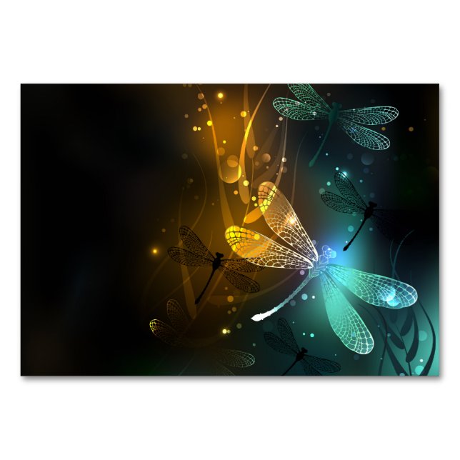 Green luminous dragonfly flight table number (Front)