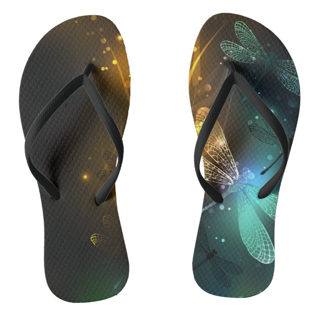 Green luminous dragonfly flight thongs (Footbed)