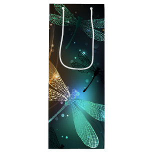 Green luminous dragonfly flight wine gift bag