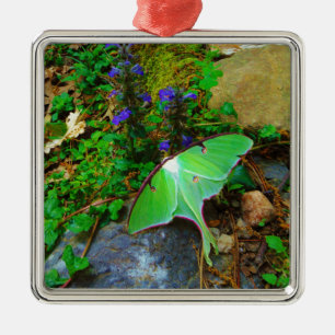 Green Luna moth Metal Tree Decoration
