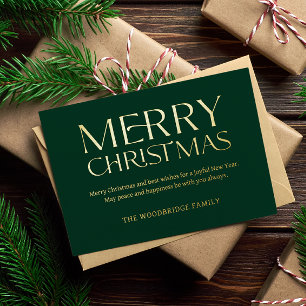 Green Luxury Christmas Card Elegant Font photo