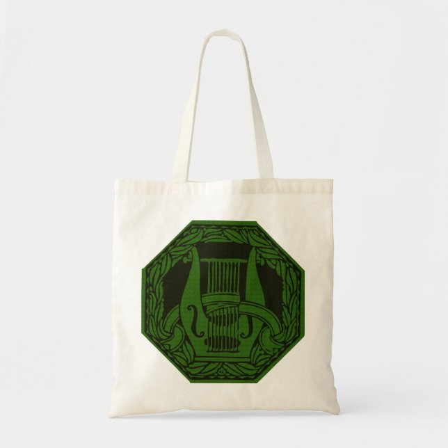 Green Lyre Badge Tote Bag (Front)