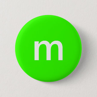 Green m&m 6 cm round badge