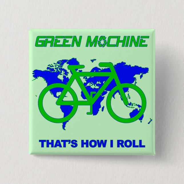 Green Machine 15 Cm Square Badge (Front)
