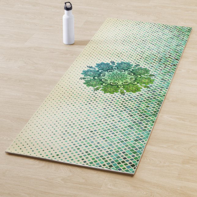Green magic mandala yoga mat (In Situ)
